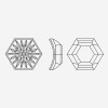 Hexagonal Carved Curved Pointed-Back Gemstone| K9 Glass, fancy stone | jewelry accessorie | crystal | rhinestone