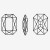 Rectangular Octagonal Cross-Faceted| K9 Glass, fancy stone | jewelry accessorie | crystal | rhinestone