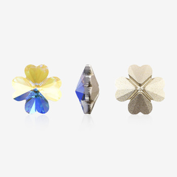 Four Leaf Clover Heart Shape| K9 Glass, fancy stone | jewelry accessorie | crystal | rhinestone