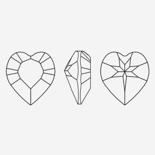 Pointed bottom heart | K9 Glass, fancy stone | jewelry accessorie | crystal | rhinestone