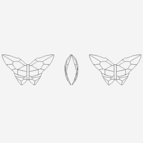 Butterfly | K9 Glass, fancy stone | jewelry accessorie | crystal | rhinestone