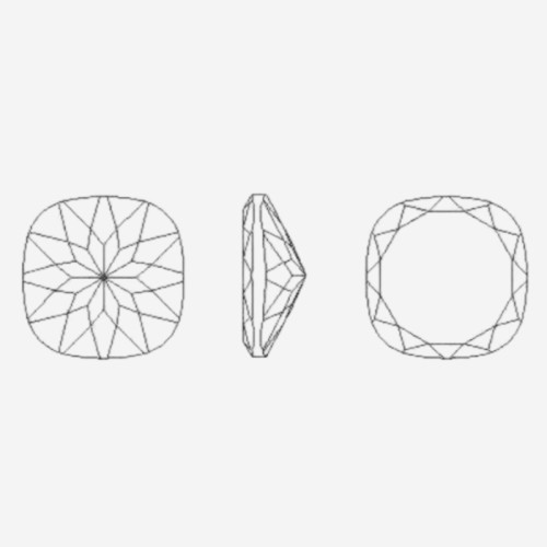 Squircle Lotus Carving| K9 Glass, fancy stone | jewelry accessorie | crystal | rhinestone