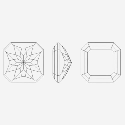 Octagonal Square Lotus Carving | K9 Glass, fancy stone | jewelry accessorie | crystal | rhinestone