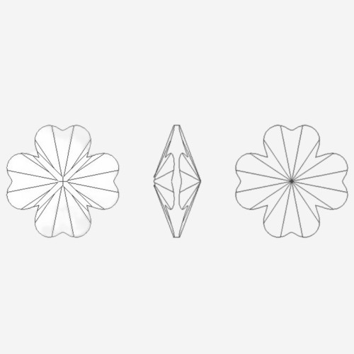 Heart  clover| K9 Glass, fancy stone | jewelry accessorie | crystal | rhinestone