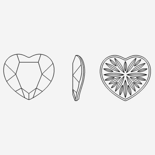 Heart Arc Carving| K9 Glass, fancy stone | jewelry accessorie | crystal | rhinestone