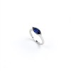 925 Sterling Silver Lab-Created Blue Sapphire Ring | 5 × 11 mm Pear Brilliant Cut