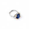 925 Sterling Silver Lab-Created Blue Sapphire Ring | 10 mm Square Radiant Cut | Pavé Split-Shank Design