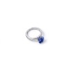 925 Sterling Silver Lab-Created Cornflower Blue Sapphire Ring | Oval Brilliant Cut | Baguette-Accent Shoulders