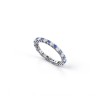 925 Sterling Silver Lab-Created Blue Sapphire Eternity Band Ring | Alternating Round Brilliant-Cut Stones