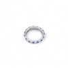 925 Sterling Silver Lab-Created Blue Sapphire Eternity Band Ring | Alternating Round Brilliant-Cut Stones