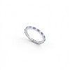 925 Sterling Silver Lab-Created Blue Sapphire Eternity Band Ring | Alternating Round Brilliant-Cut Stones