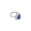 925 Sterling Silver Lab-Created Cornflower Blue Sapphire Ring | 10 mm Square Cushion Brilliant Cut | Floral Halo