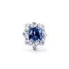 925 Sterling Silver Lab-Created Cornflower Blue Sapphire Ring | 10 mm Square Cushion Brilliant Cut | Floral Halo