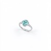 925 Sterling Silver Lab-Created Paraiba-Color Green Garnet Ring | Floral Cluster Setting