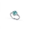925 Sterling Silver Lab-Created Paraiba-Color Green Garnet Ring | Floral Cluster Setting