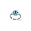 925 Sterling Silver Lab-Created Paraiba-Color Green Garnet Ring | Floral Cluster Setting