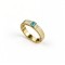 925 Sterling Silver Lab-Created Paraiba-Color Green Garnet Ring | Rounded-Rectangle Center | Ribbed Band