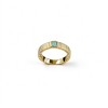 925 Sterling Silver Lab-Created Paraiba-Color Green Garnet Ring | Rounded-Rectangle Center | Ribbed Band