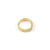 925 Sterling Silver Lab-Created Paraiba-Color Green Garnet Ring | Rounded-Rectangle Center | Ribbed Band