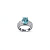 925 Sterling Silver Lab-Created Paraiba-Color Green Garnet Ring | Pear-Shaped Center | Pavé Accent Band