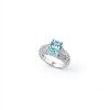 925 Sterling Silver Lab-Created Paraiba-Color Green Garnet Ring | Pear-Shaped Center | Pavé Accent Band