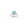 925 Sterling Silver Lab-Created Paraiba-Color Green Garnet Ring | Oval Center | Halo Setting