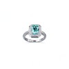 925 Sterling Silver Lab-Created Paraiba-Color Green Garnet Ring | Oval Center | Halo Setting