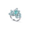 925 Sterling Silver Lab-Created Paraiba-Color Green Garnet Floral Cluster Ring