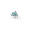 925 Sterling Silver Lab-Created Paraiba-Color Green Garnet Floral Cluster Ring