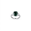 925 Sterling Silver Lab-Created Emerald Ring | Oval-Cut Green Gemstone | Timeless Elegance