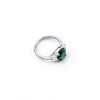 925 Sterling Silver Lab-Created Emerald Ring | Oval-Cut Green Gemstone | Timeless Elegance