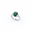 925 Sterling Silver Lab-Created Emerald Ring | Oval-Cut Green Gemstone | Timeless Elegance