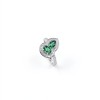 925 Sterling Silver Two-Stone Gourd-Shaped Lab-Created Emerald Ring | Pavé Accents
