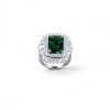 925 Sterling Silver Octagon-Cut Lab-Created Emerald Ring | Halo Setting | Vintage Statement Jewelry
