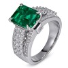 925 Sterling Silver Lab-Created Emerald Ring | Pear-Cut Green Gemstone | Elegant Fine Jewelry