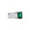 925 Sterling Silver Lab-Created Emerald Ring | Pear-Cut Green Gemstone | Elegant Fine Jewelry