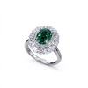 925 Sterling Silver Lab-Created Emerald Ring | Oval-Cut Green Gemstone | Timeless Elegance