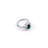 925 Sterling Silver Lab-Created Emerald Ring | Oval-Cut Green Gemstone | Timeless Elegance