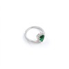 925 Sterling Silver Lab-Created Emerald Ring | Pear-Cut Green Gemstone | Elegant Fine Jewelry