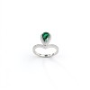 925 Sterling Silver Lab-Created Emerald Ring | Pear-Cut Green Gemstone | Elegant Fine Jewelry