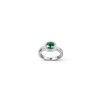 925 Sterling Silver Lab-Created Emerald Ring | Green Gemstone | Classic Elegant Jewelry