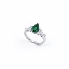 925 Sterling Silver Lab-Created Emerald Ring | Green Gemstone | Elegant Statement Jewelry