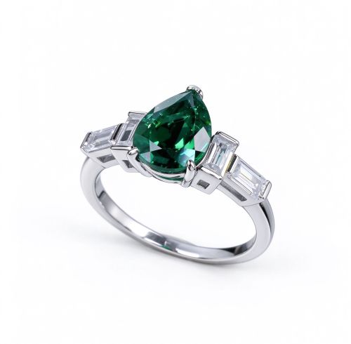 925 Sterling Silver Lab-Created Emerald Ring | Green Gemstone | Elegant Statement Jewelry