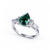 925 Sterling Silver Lab-Created Emerald Ring | Green Gemstone | Elegant Statement Jewelry