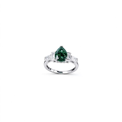 925 Sterling Silver Lab-Created Emerald Ring | Green Gemstone | Elegant Statement Jewelry