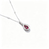 925 Sterling Silver Lab-Created Ruby Necklace | Pear-Cut Red Gemstone | Elegant Fine Jewelry