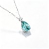925 Sterling Silver Lab-Created Paraiba-Color Green Garnet Necklace | Pear-Cut Pendant