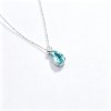 925 Sterling Silver Lab-Created Paraiba-Color Green Garnet Necklace | Pear-Cut Pendant