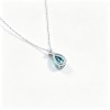 925 Sterling Silver Lab-Created Paraiba-Color Green Garnet Necklace | Pear-Cut Pendant