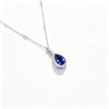 925 Sterling Silver Lab-Created Blue Sapphire Butterfly Necklace | Pavé Accent Pendant